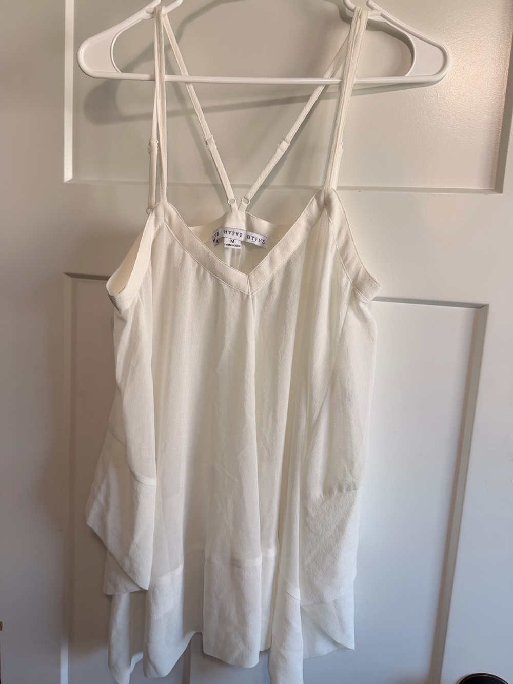 White V-Neck Sheer Tank Top